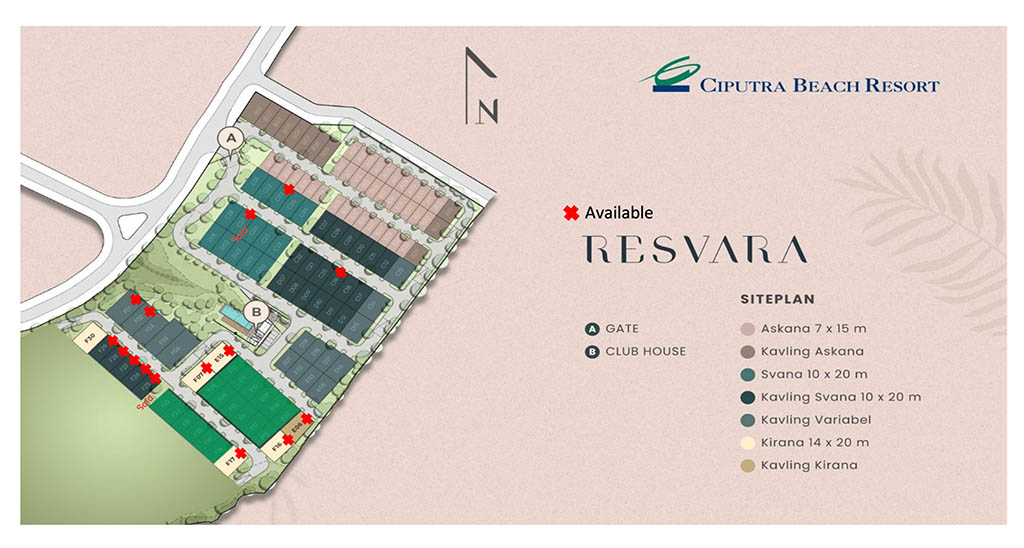 siteplan resvara at ciputra beach resort bali